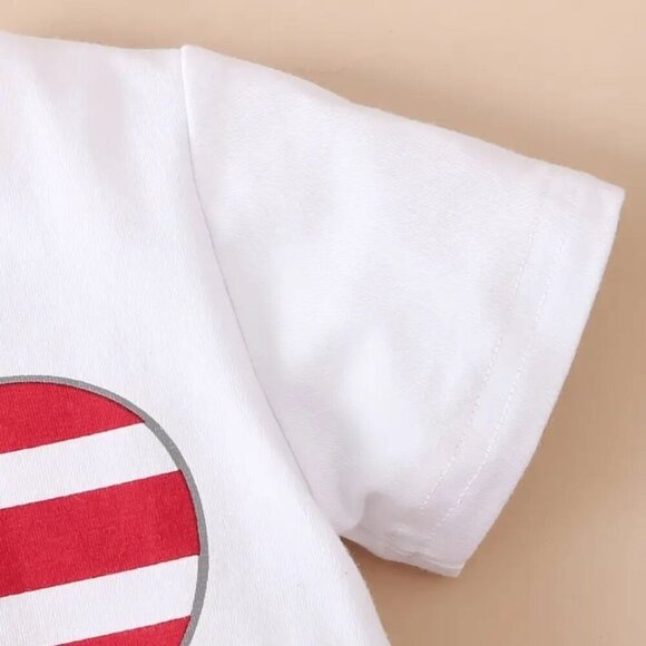2pcs Baby Boys Patriotic All American Boy T-Shirt and Shorts Sizes: 3-6M to 18-2 - Picture 3 of 5